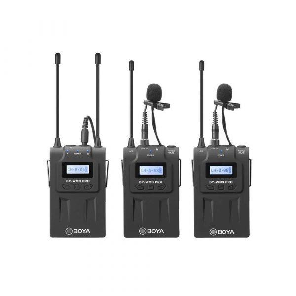 BOYA BY-WM8 PRO-K2 WIRELESS MIC UHF WIRELESS MIC 1+2 (2 TRANSMITTERS, TWO PERSON VLOG)